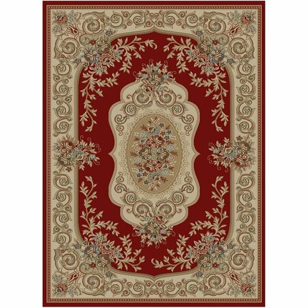 SLEEP EZ Home Town Lyon Claret Area Rug - Ivory - 5 ft. 3 in. x 7 ft. 7 in. SL3636873